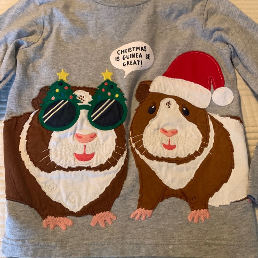 Mini Boden Christmas Guinea pig shirt